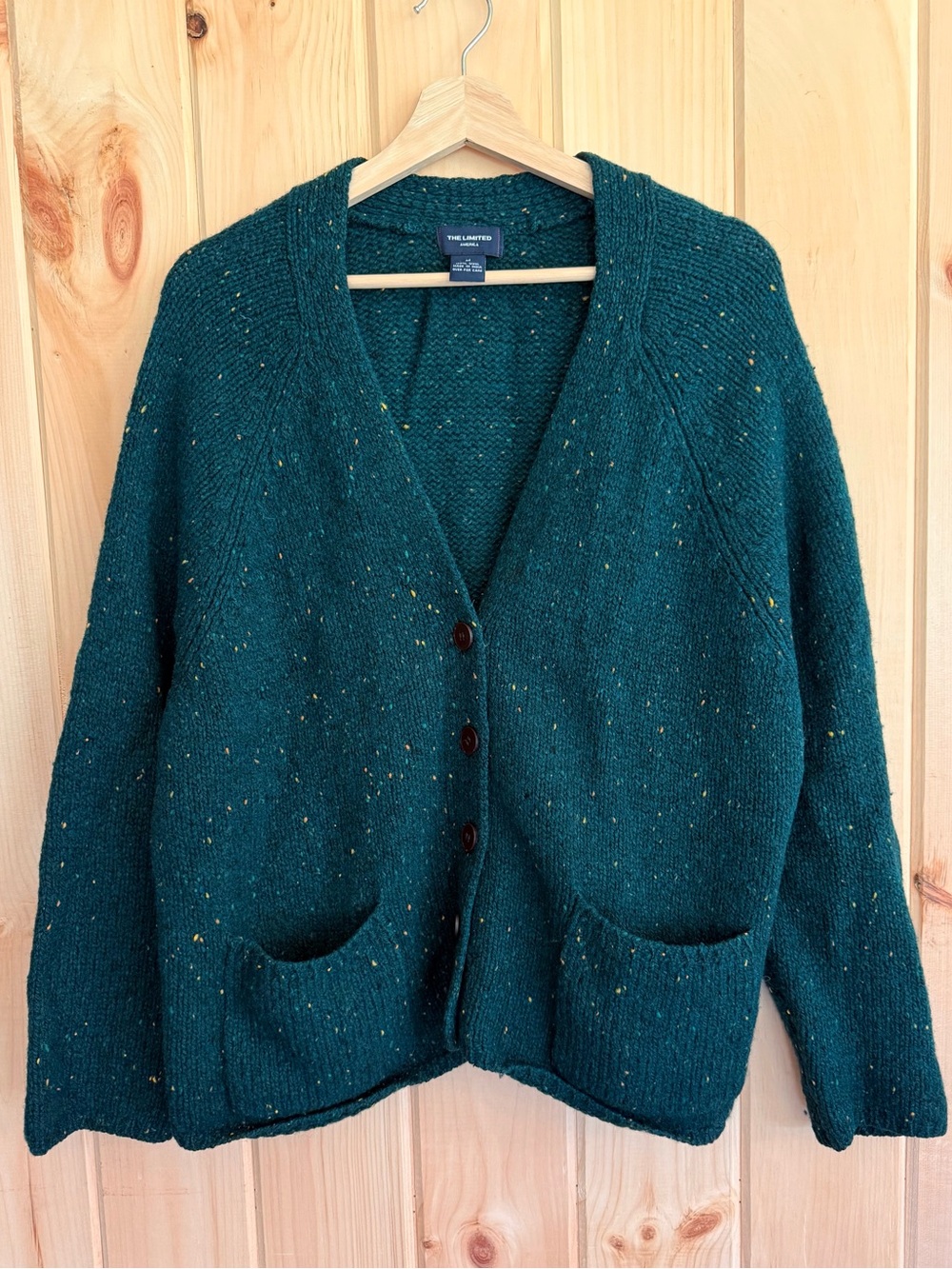 VTG The Limited America 100% Wool Flecked Chunky Knit Sweater ‼️Mended hole‼️